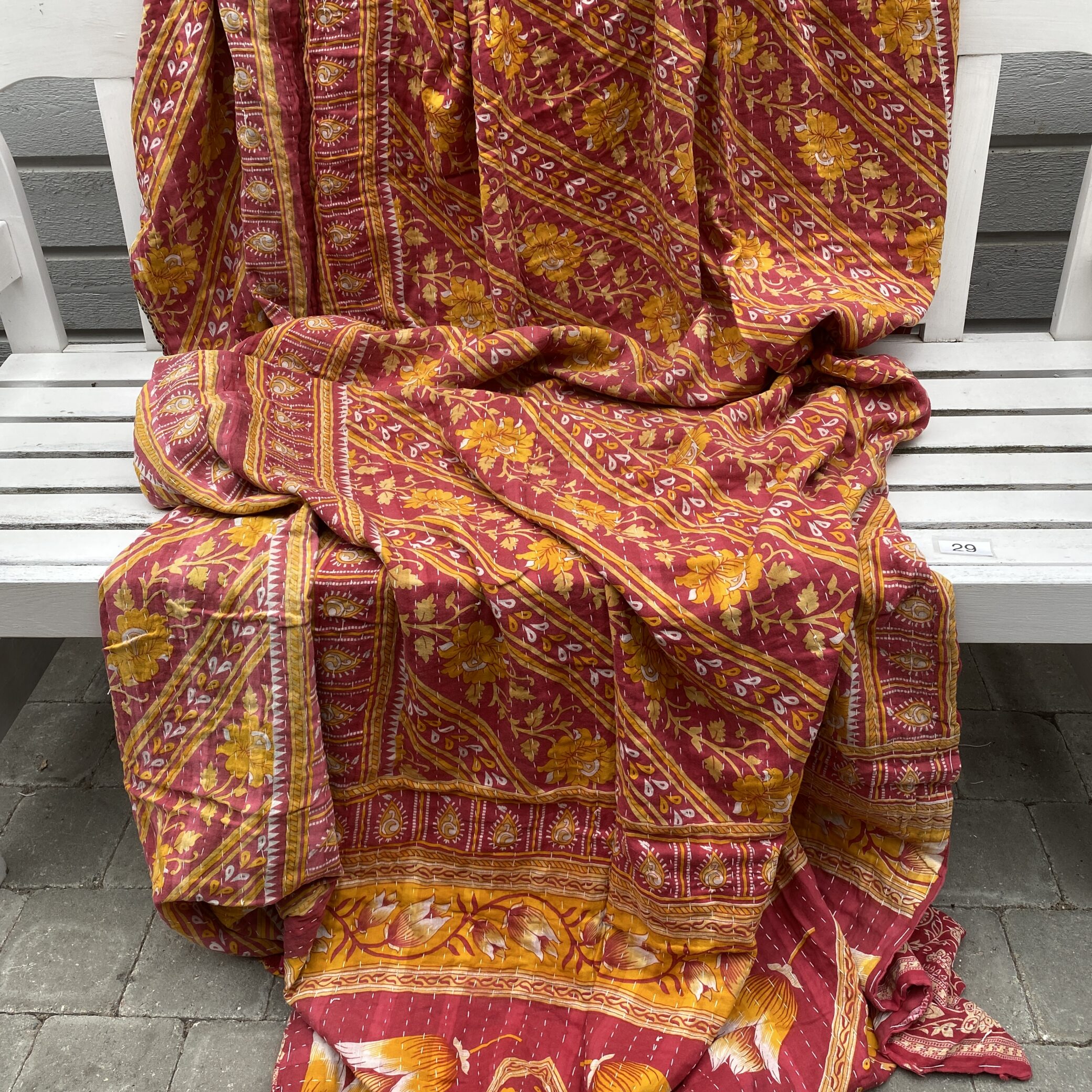 Sari kantha tæppe ca. 135x230 cm. #29