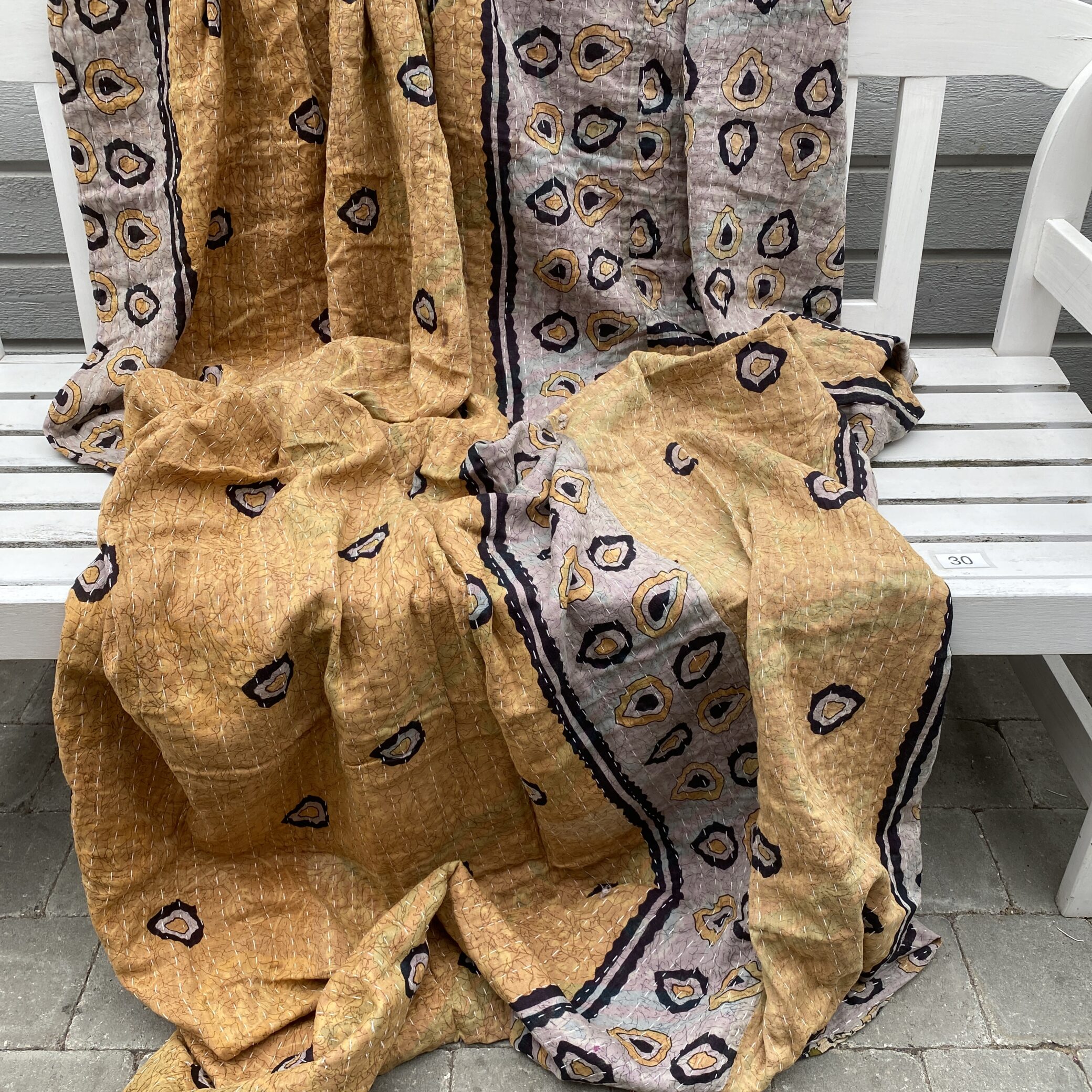 Sari kantha tæppe ca. 135x230 cm. #30