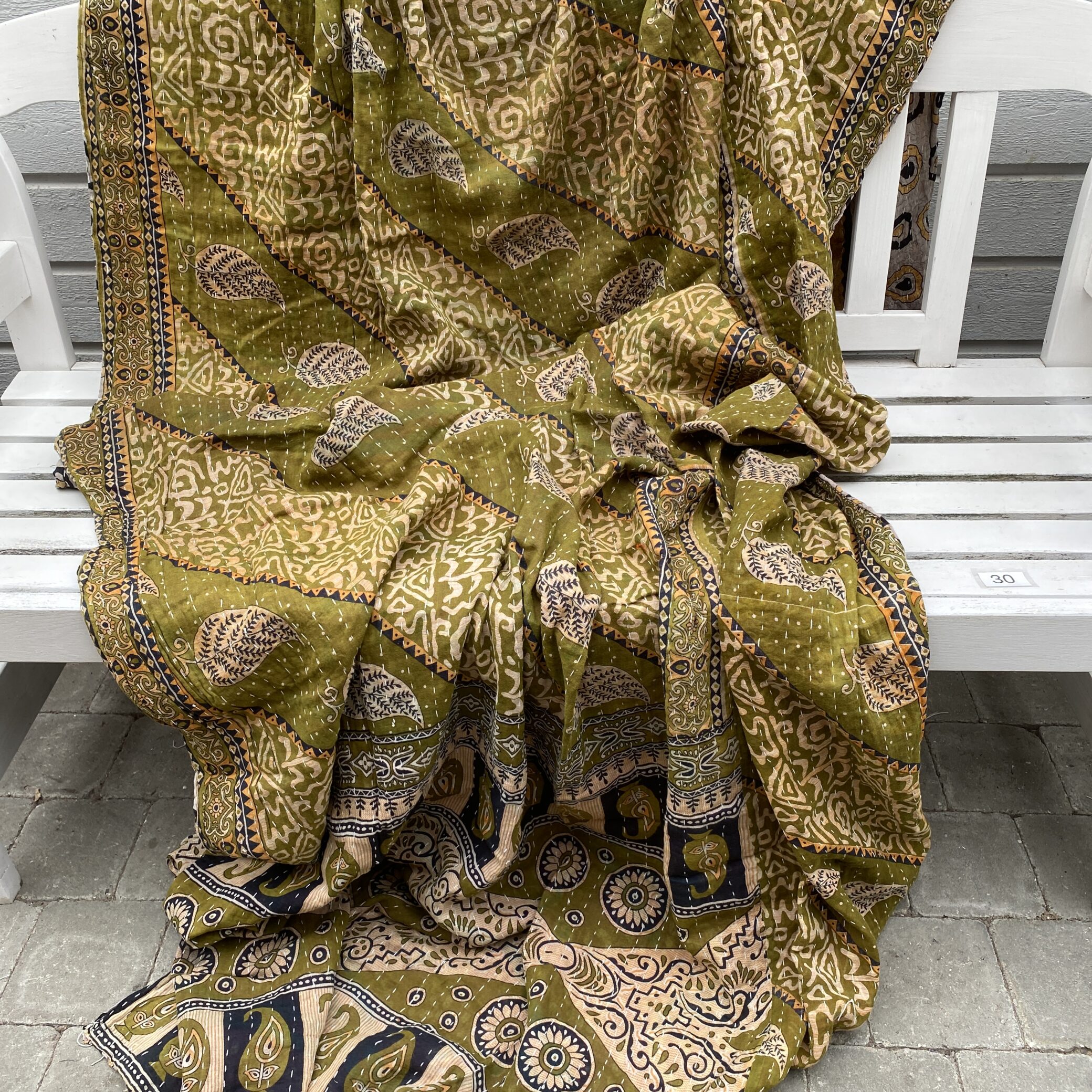 Sari kantha tæppe ca. 135x230 cm. #30