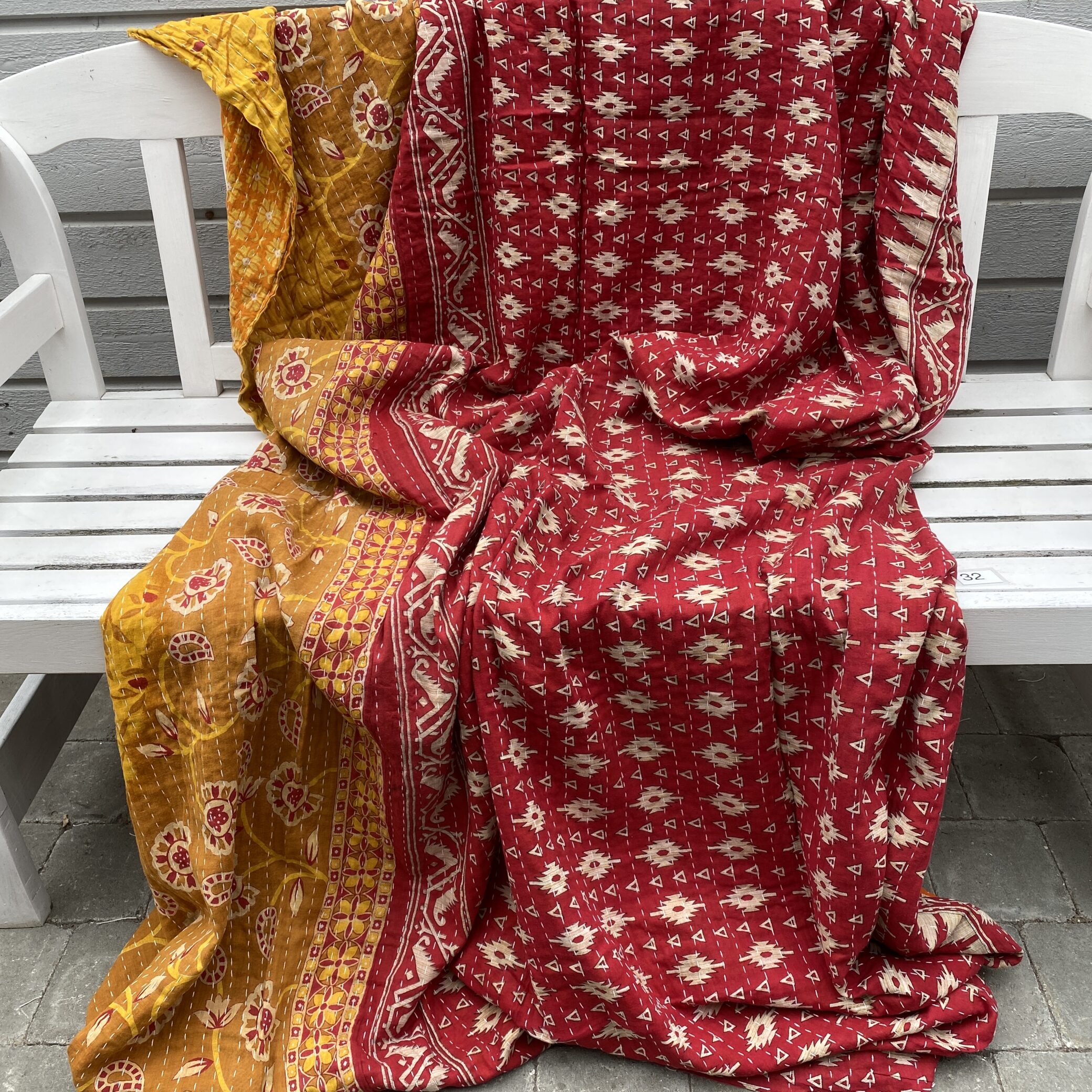 Sari kantha tæppe ca. 135x230 cm. #32