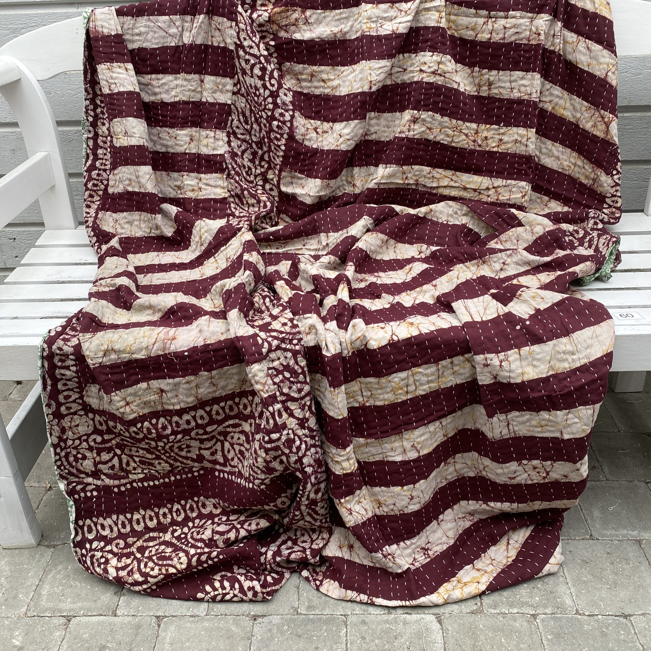 Sari kantha tæppe ca. 135x230 cm. #60