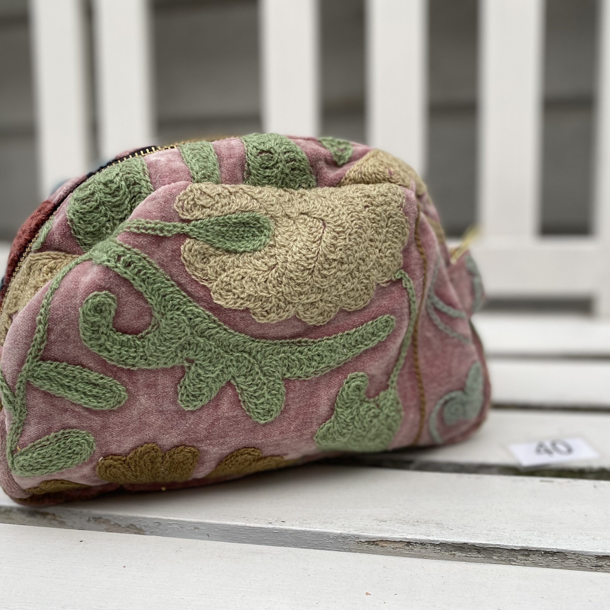 #40 Velour makeup pung / lille taske