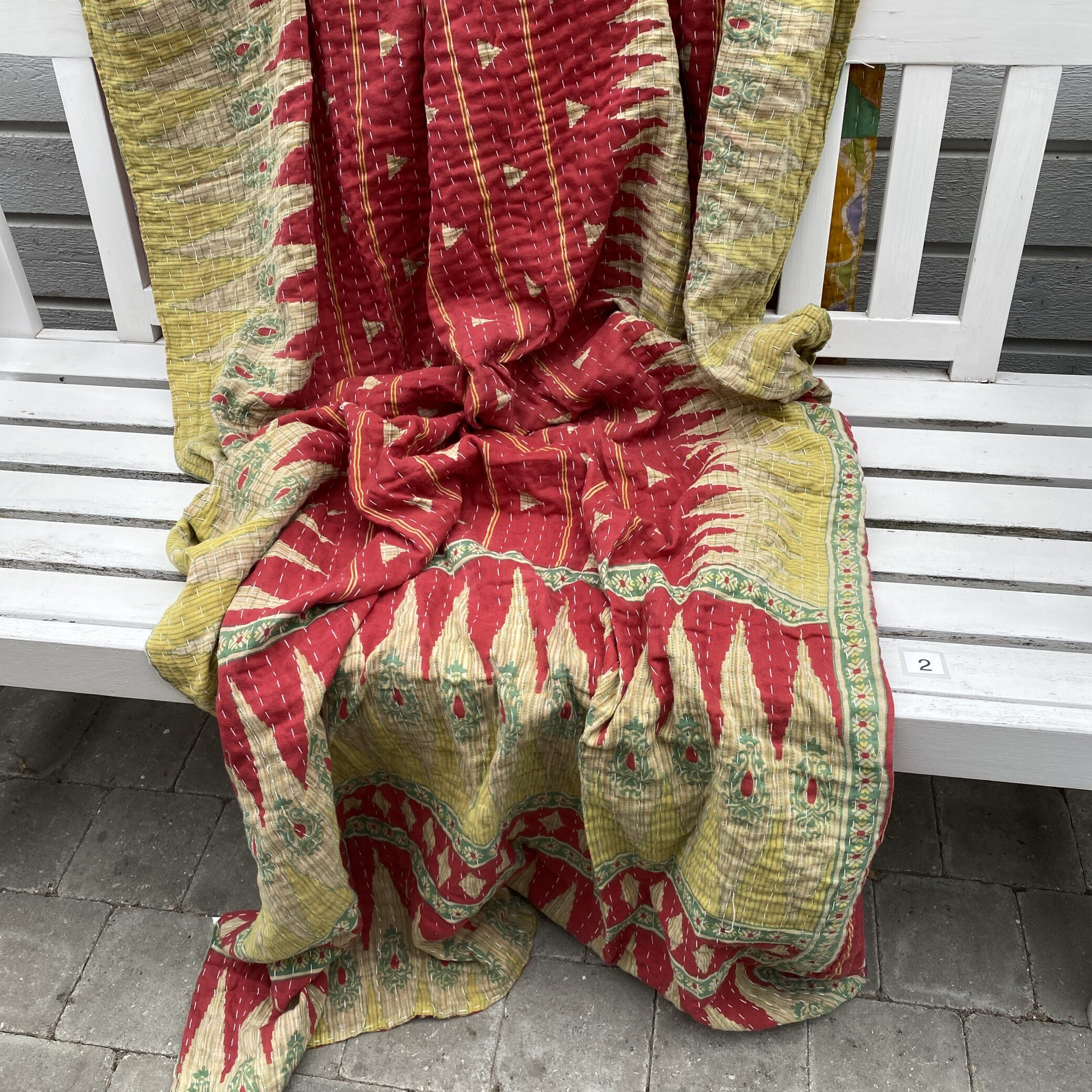Sari kantha tæppe ca. 135x230 cm. #2