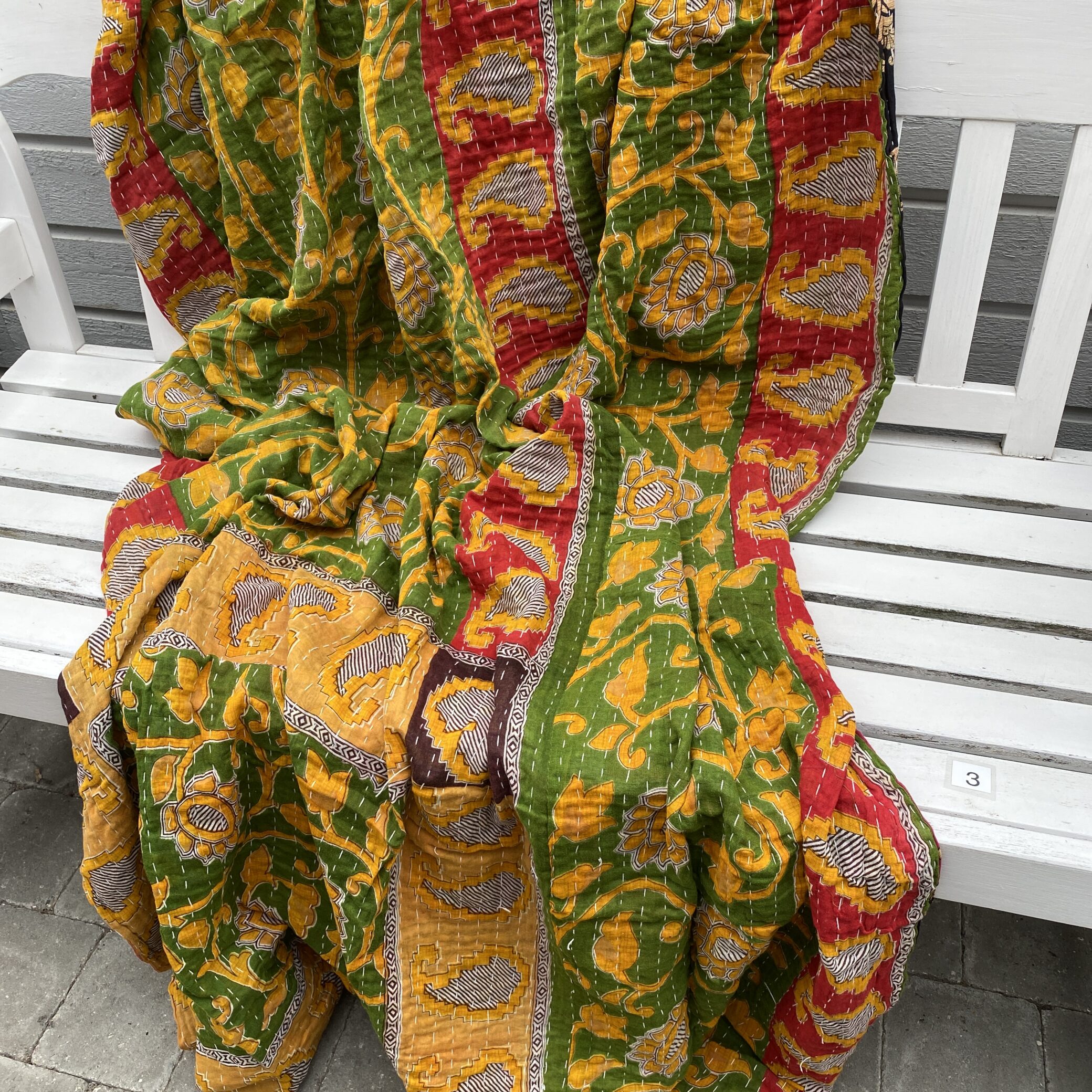 Sari kantha tæppe ca. 135x230 cm. #3