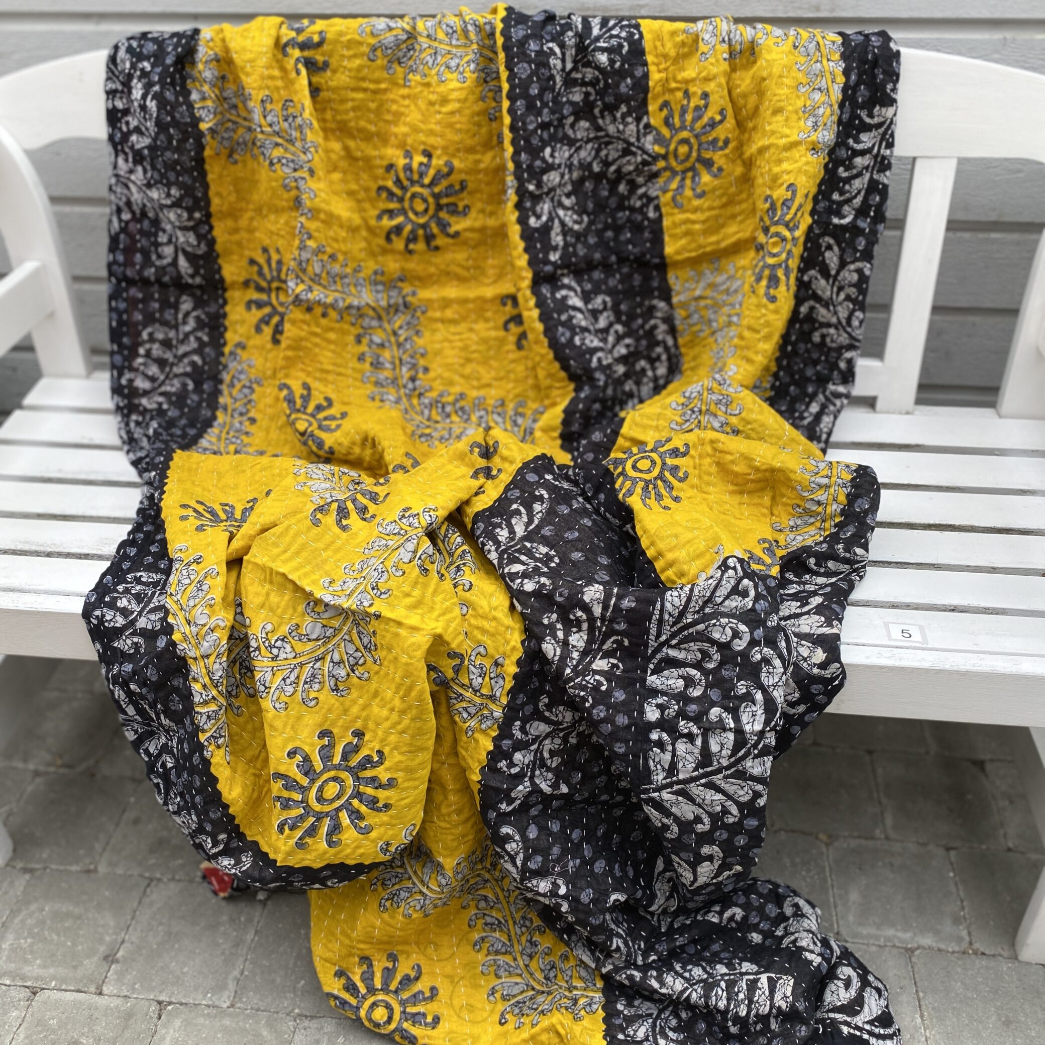 Sari kantha tæppe ca. 135x230 cm. #5