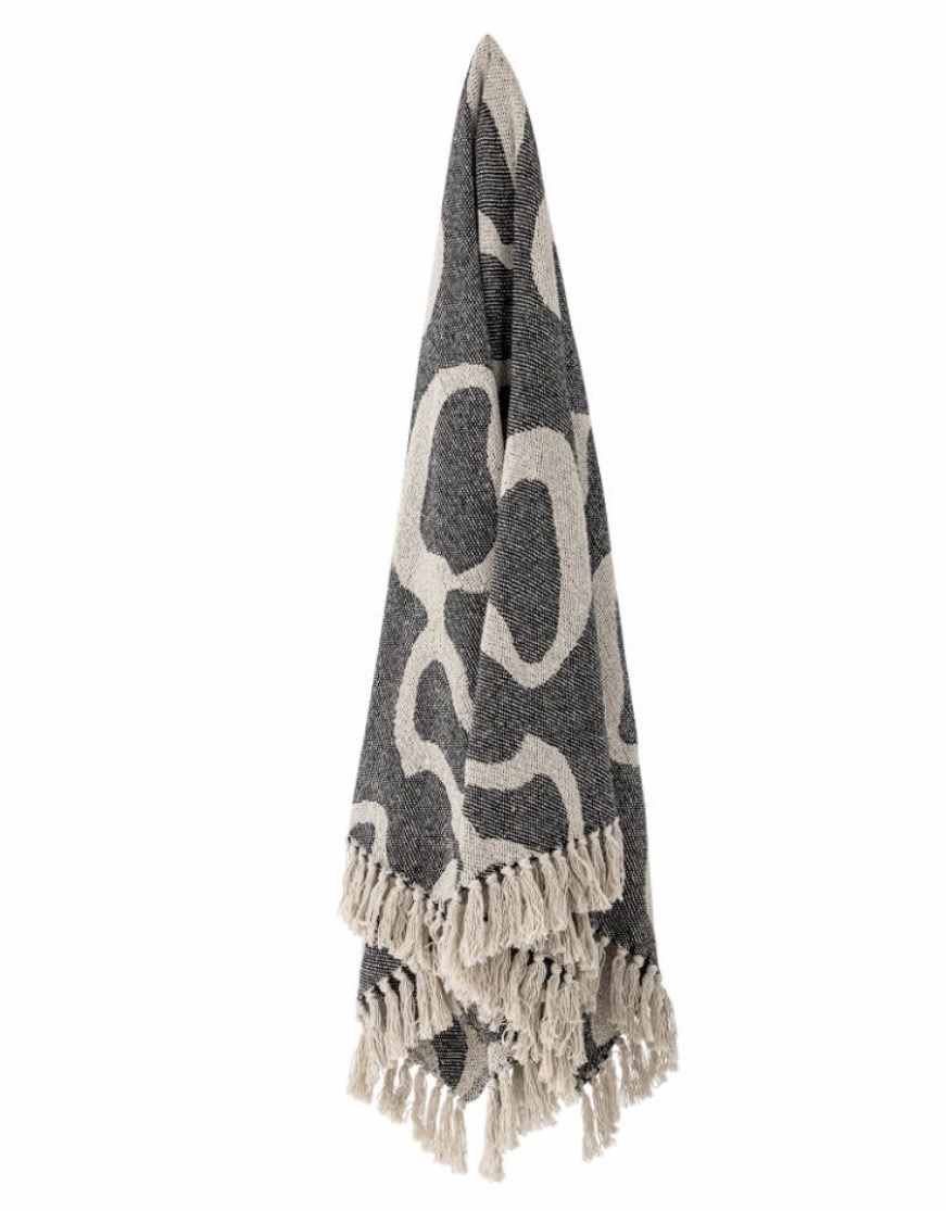 Plaid, Sort. Genanvendt Bomuld