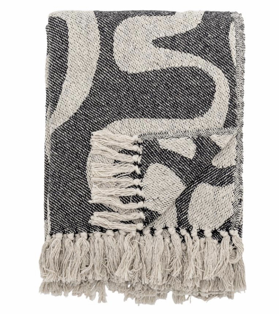 Plaid, Sort. Genanvendt Bomuld - Billede 3